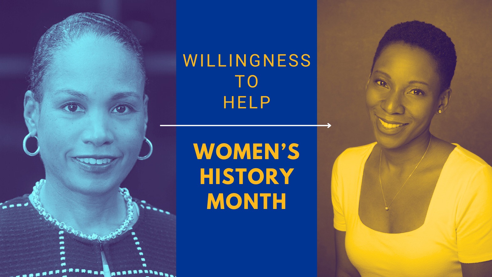 Header with two women that says: Willingness to Help