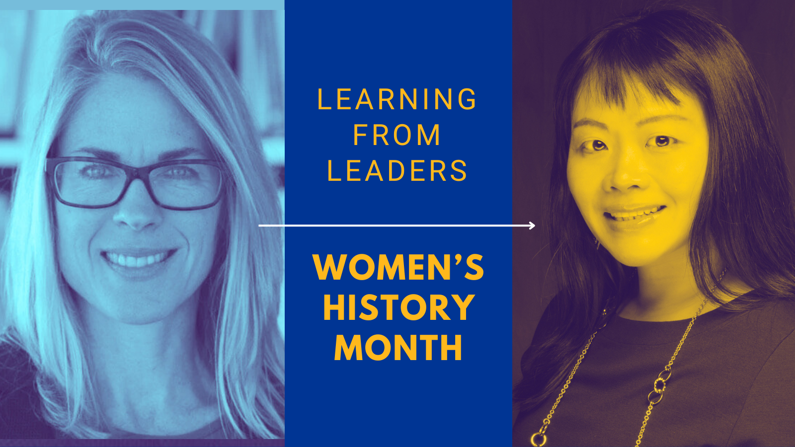 Header with two women that says: Learning from leaders