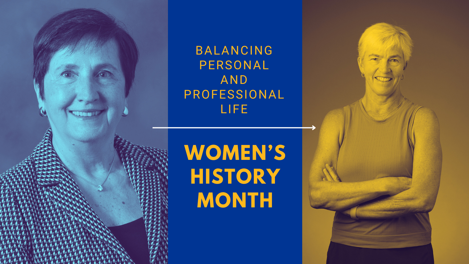 Header with two women that says: Balancing personal and professional life 